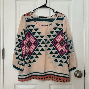 Geometric Patterned Blouse - Small